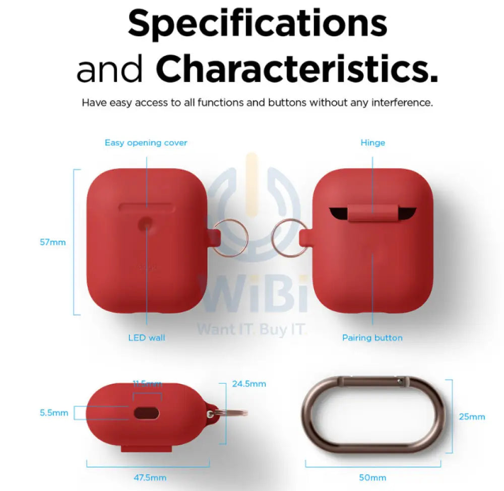 Elago AirPods 1&2 Wireless Hang Case - Red Accessories > Mobiles & Tablets > Tablets