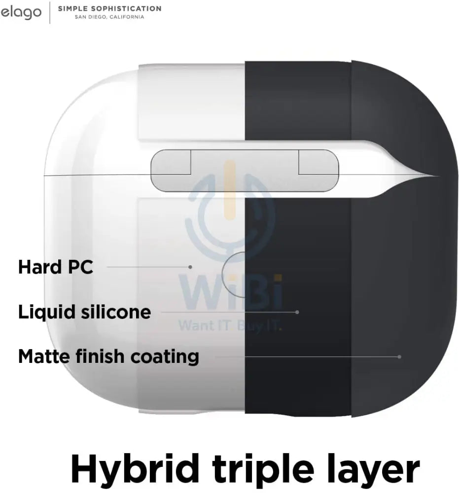 Elago AirPods 3 Liquid Hybrid Basic Hang Case - Black Accessories > Mobiles & Tablets