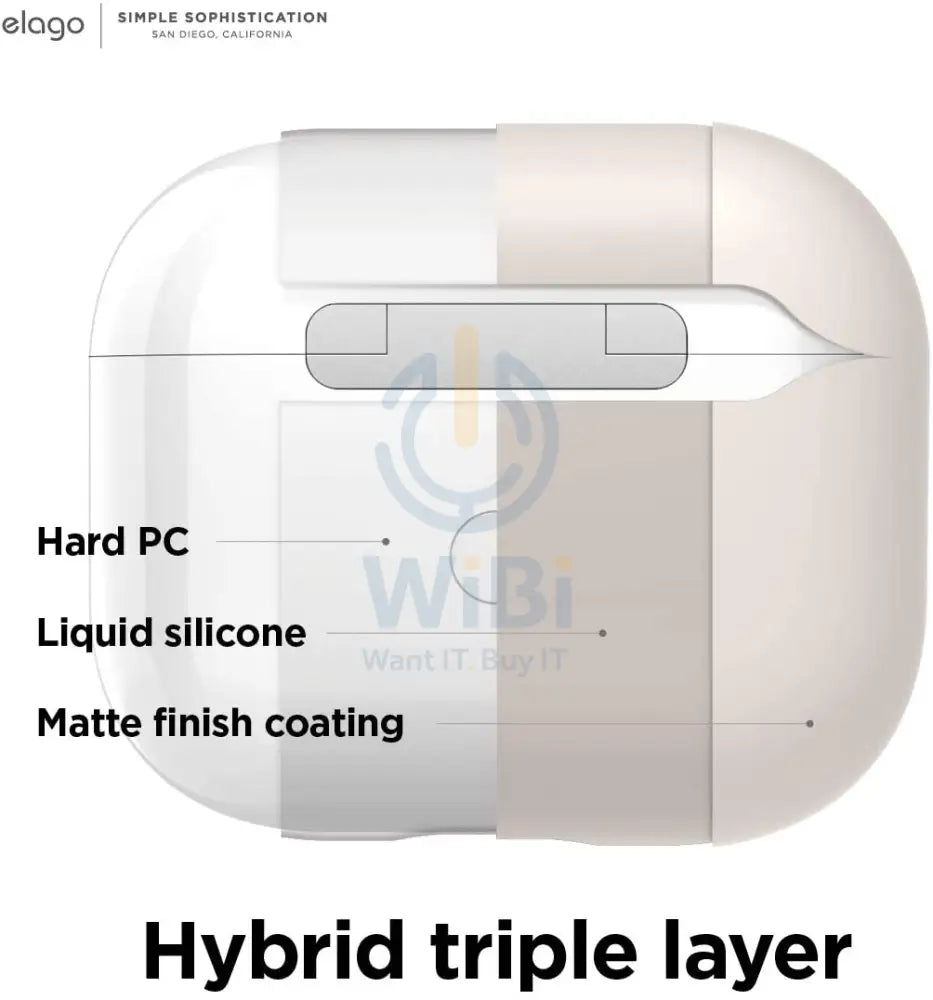 Elago AirPods 3 Liquid Hybrid Basic Hang Case - Stone Accessories > Mobiles & Tablets
