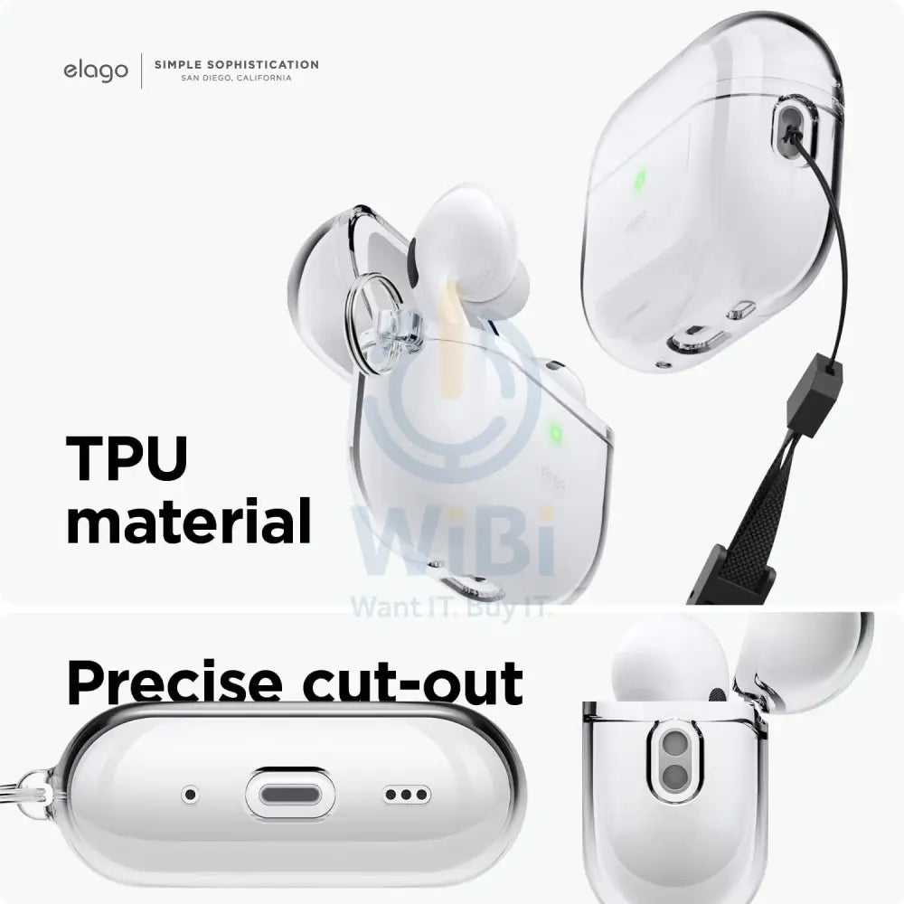 Elago AirPods Pro 1&2 Clear Hang Case - Transparent - Transparent Accessories > Mobiles & Tablets