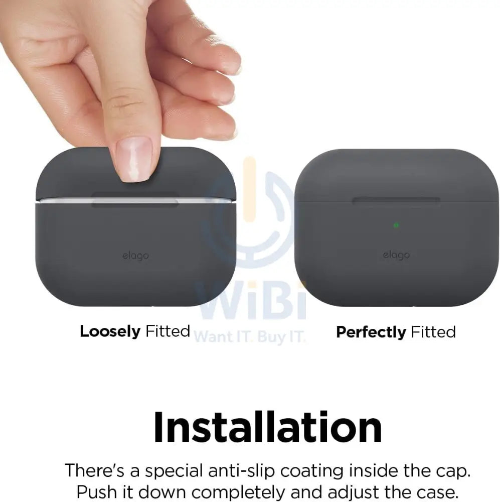 Elago AirPods Pro 1&2 Silicone Hang Case - Dark Gray Accessories > Mobiles & Tablets