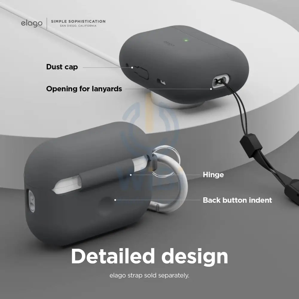 Elago AirPods Pro 1&2 Silicone Hang Case - Dark Gray Accessories > Mobiles & Tablets