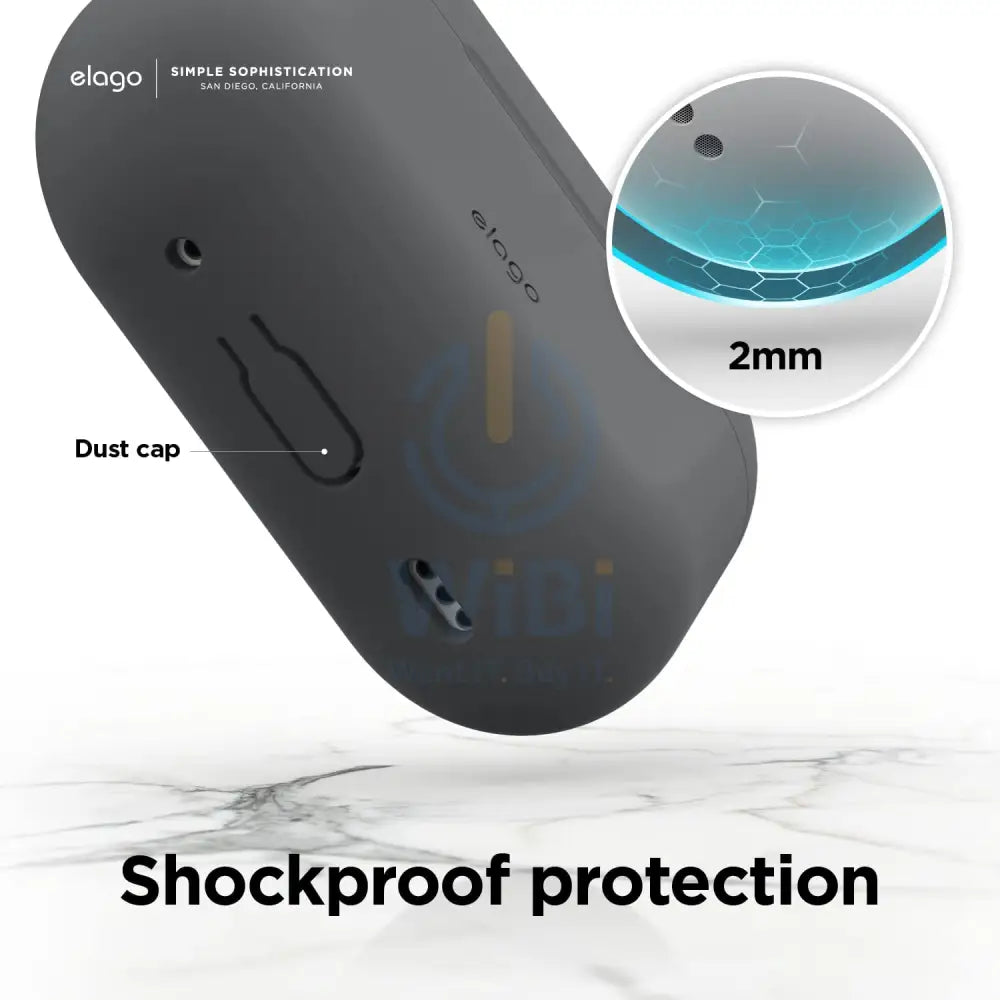 Elago AirPods Pro 1&2 Silicone Hang Case - Dark Gray Accessories > Mobiles & Tablets
