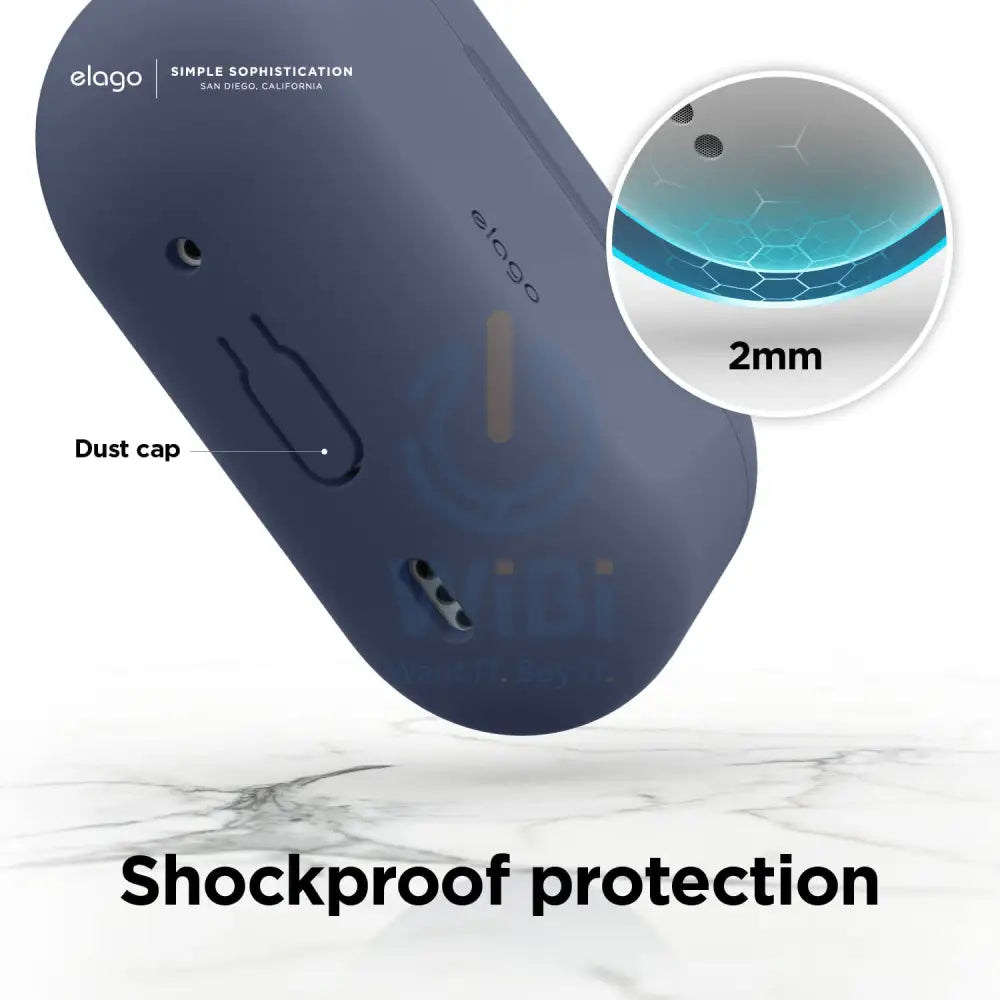 Elago AirPods Pro 1&2 Silicone Hang Case - Jean Indigo Accessories > Mobiles & Tablets