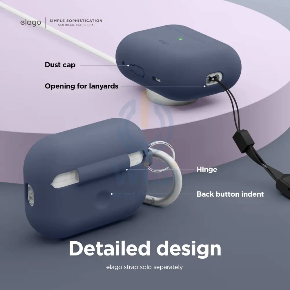 Elago AirPods Pro 1&2 Silicone Hang Case - Jean Indigo Accessories > Mobiles & Tablets
