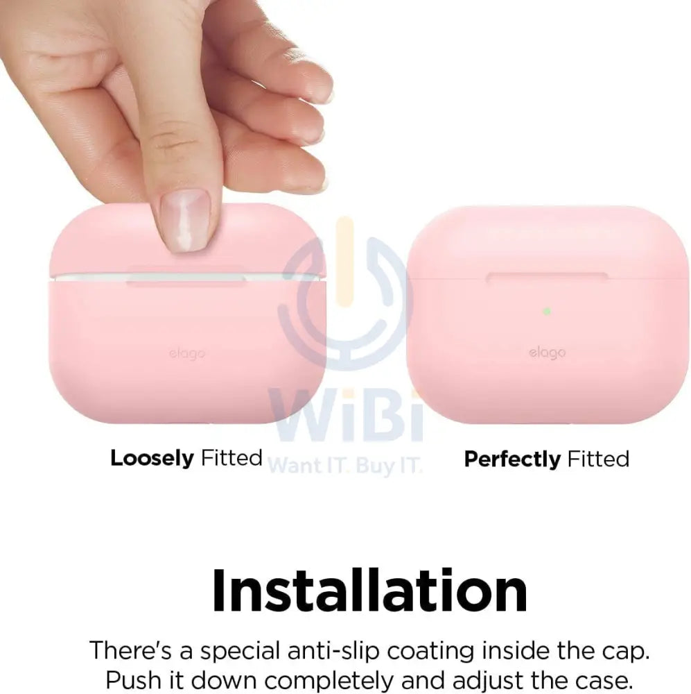 Elago AirPods Pro 1&2 Silicone Hang Case - Lovely Pink Accessories > Mobiles & Tablets