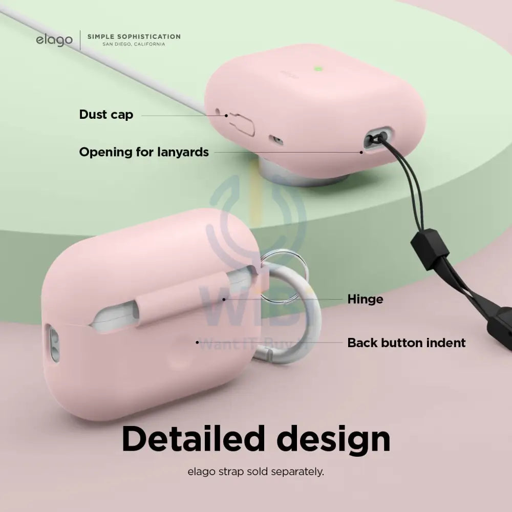 Elago AirPods Pro 1&2 Silicone Hang Case - Lovely Pink Accessories > Mobiles & Tablets