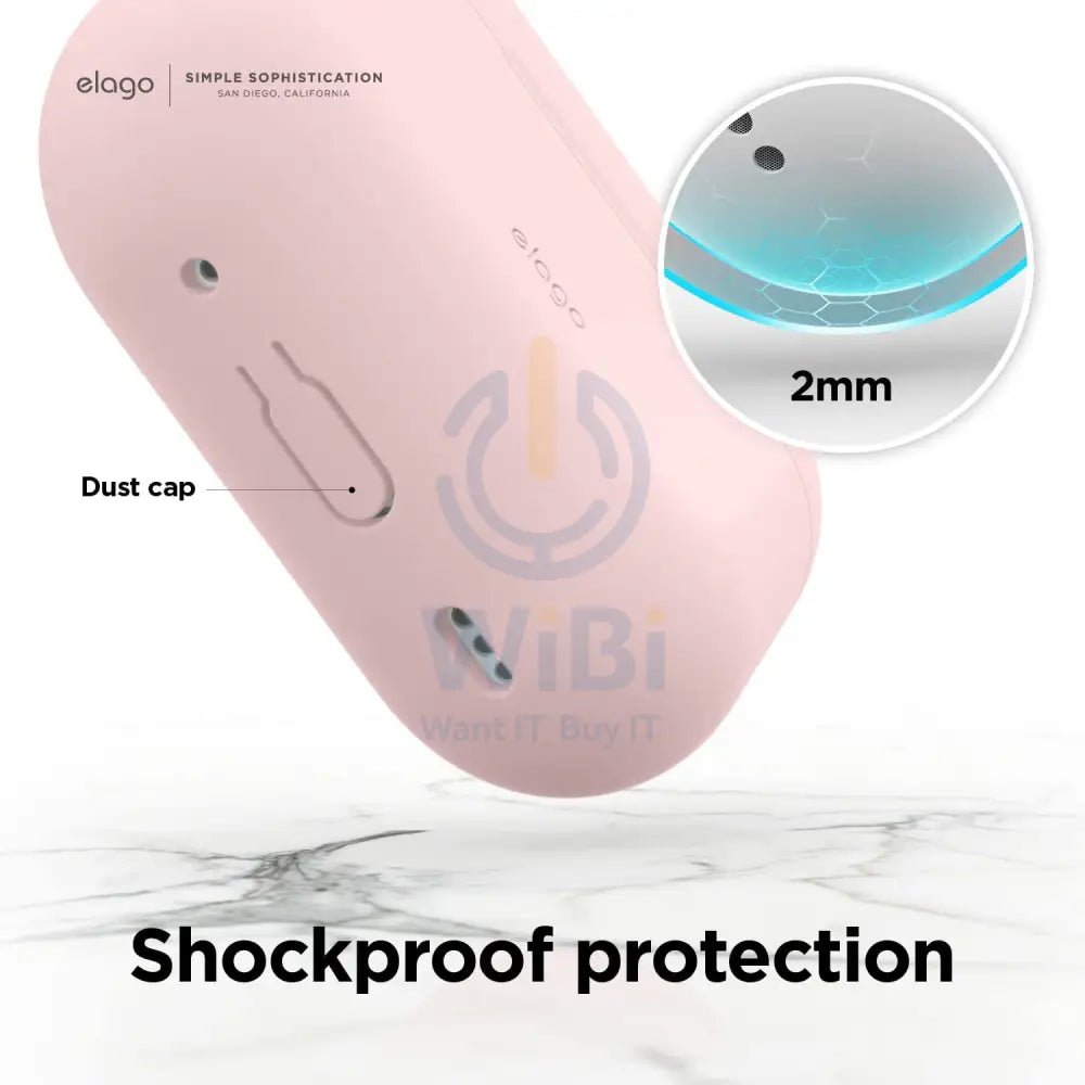 Elago AirPods Pro 1&2 Silicone Hang Case - Lovely Pink Accessories > Mobiles & Tablets