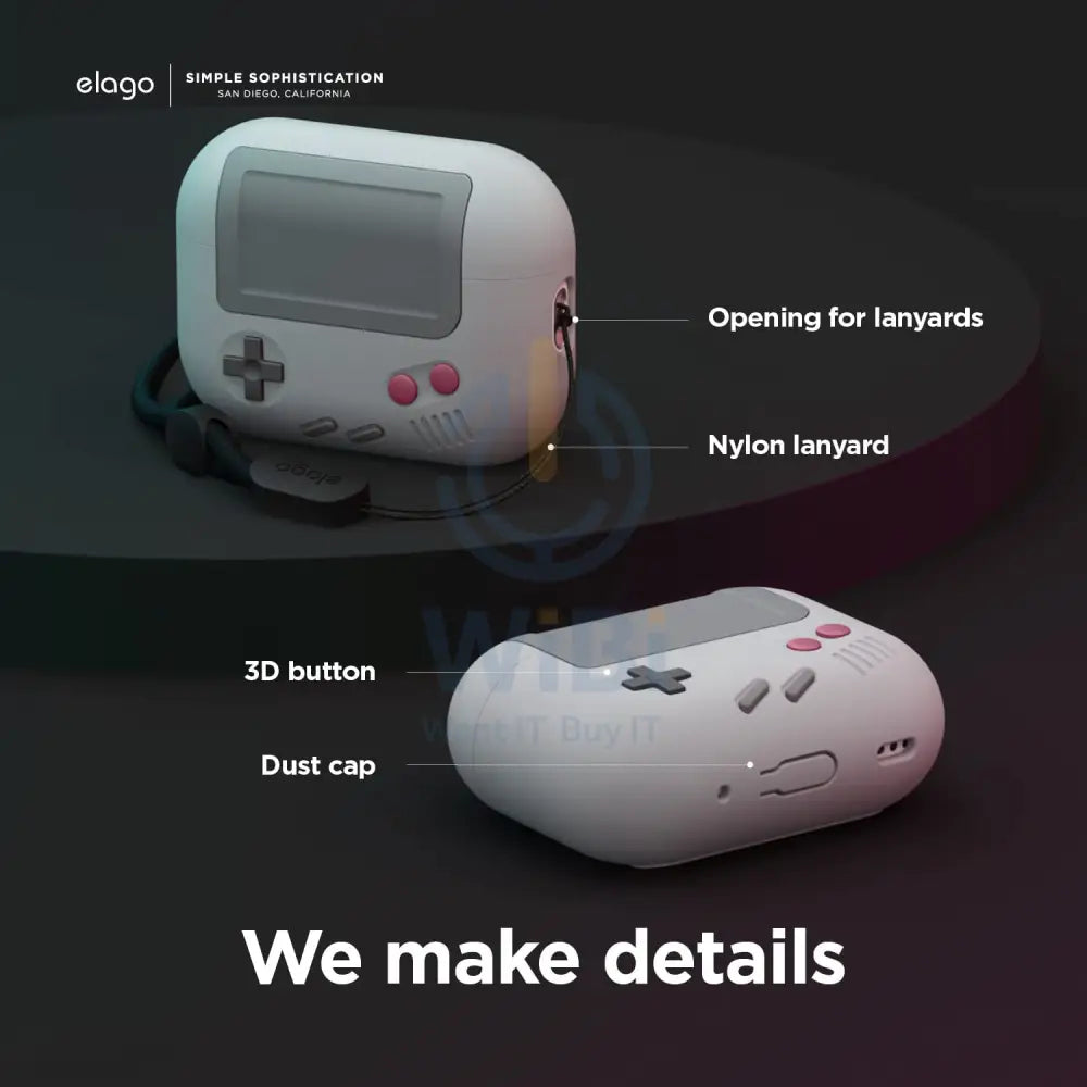 Elago AirPods Pro 2 AW5 Case with Round Straps - Light Gray Accessories > Mobiles & Tablets