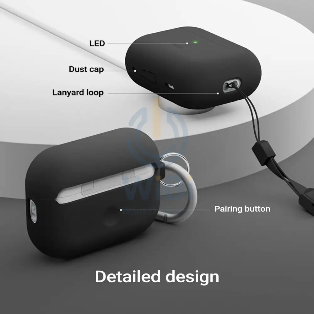Elago AirPods Pro 2 Silicone Originial Hang Case - Black Accessories > Mobiles & Tablets