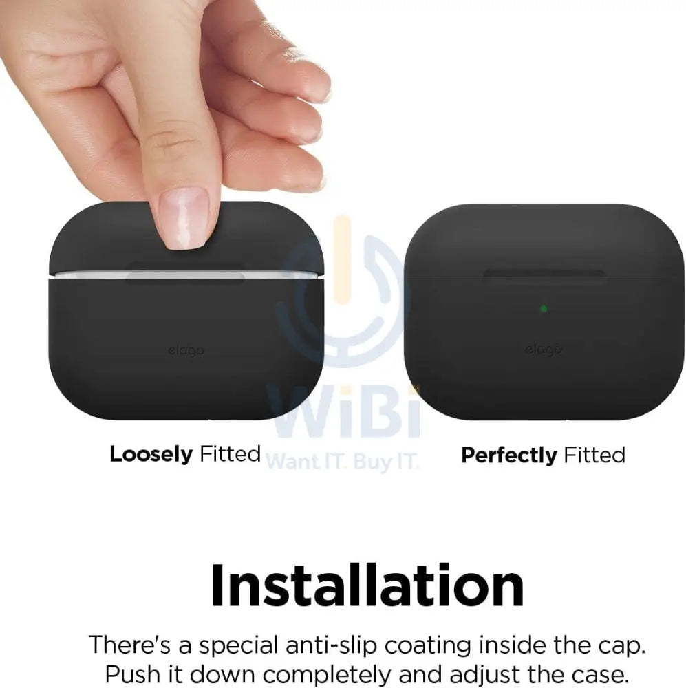 Elago AirPods Pro 2 Silicone Originial Hang Case - Black Accessories > Mobiles & Tablets