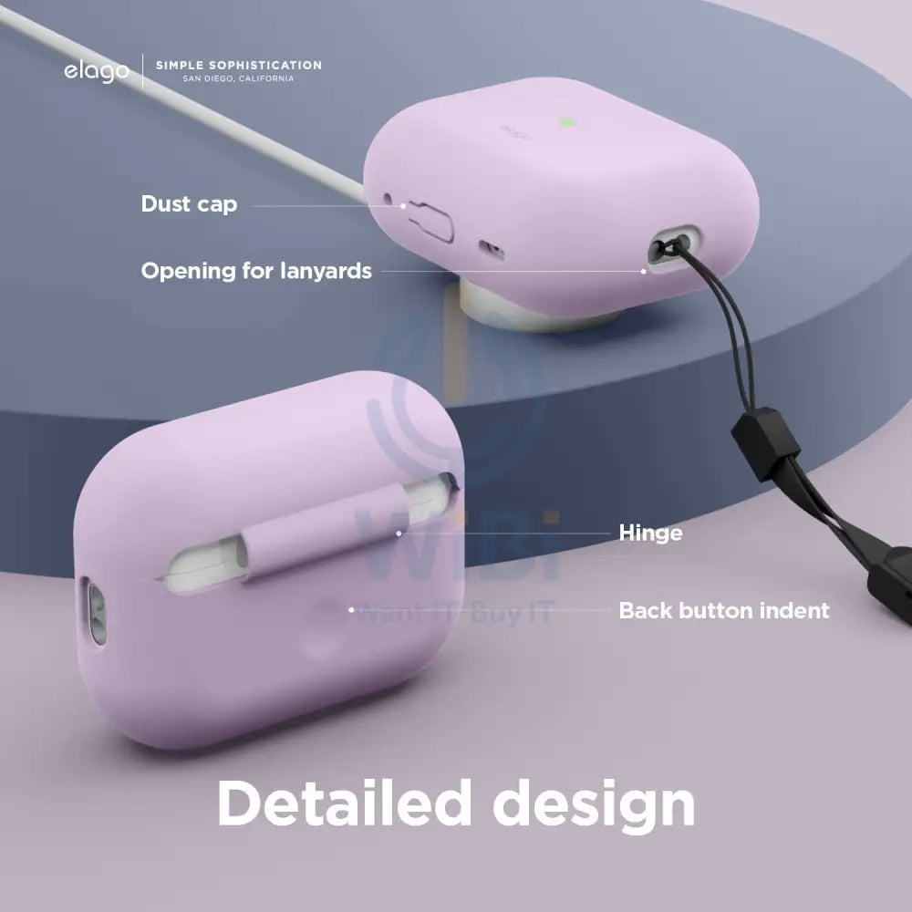 Elago AirPods Pro 2 Silicone Originial Hang Case - Lavender Accessories > Mobiles & Tablets