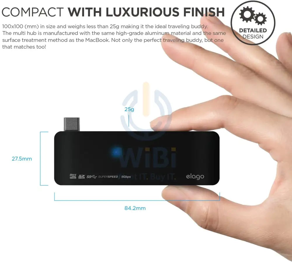 Elago Aluminum Charging Multi Hub USB-C - Black Accessories > USB Hub