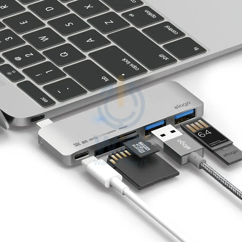 Elago Aluminum Charging Multi Hub USB-C - Silver Accessories > USB Hub