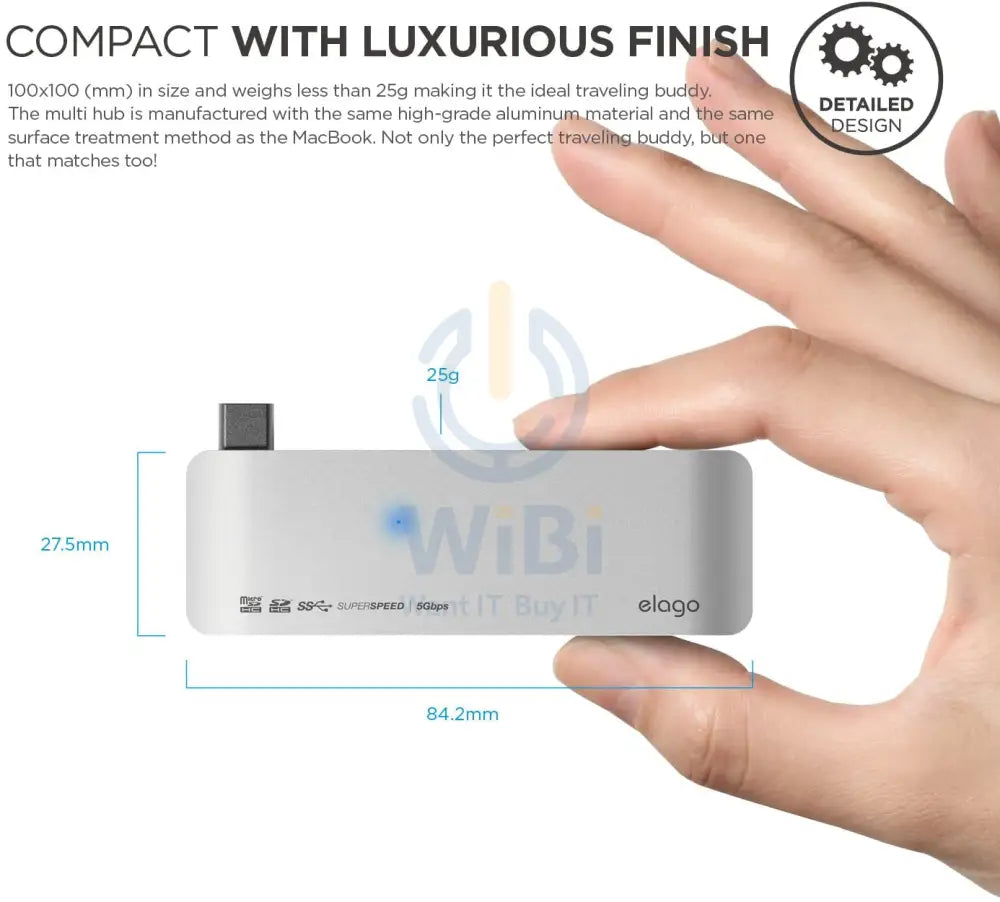 Elago Aluminum Charging Multi Hub USB-C - Silver Accessories > USB Hub