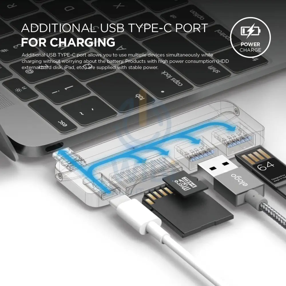 Elago Aluminum Charging Multi Hub USB-C - Space Gray Accessories > USB Hub