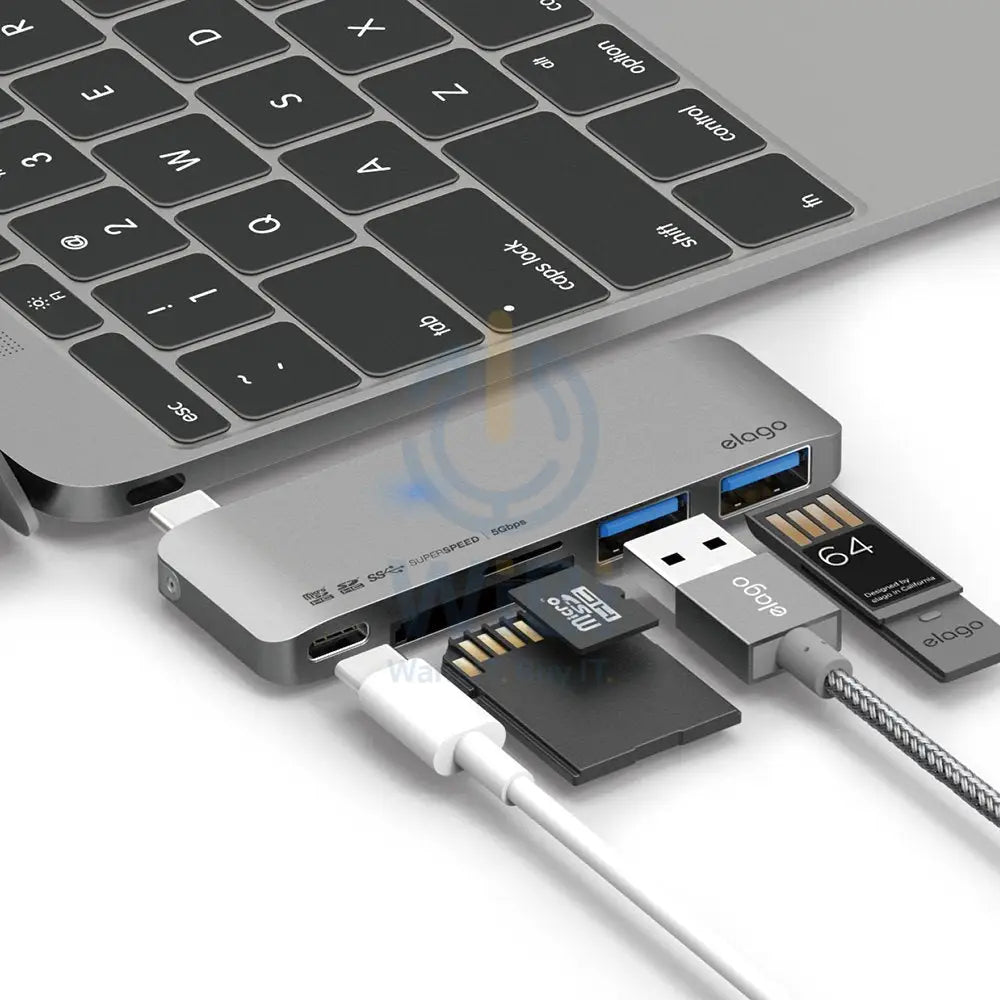 Elago Aluminum Charging Multi Hub USB-C - Space Gray Accessories > USB Hub