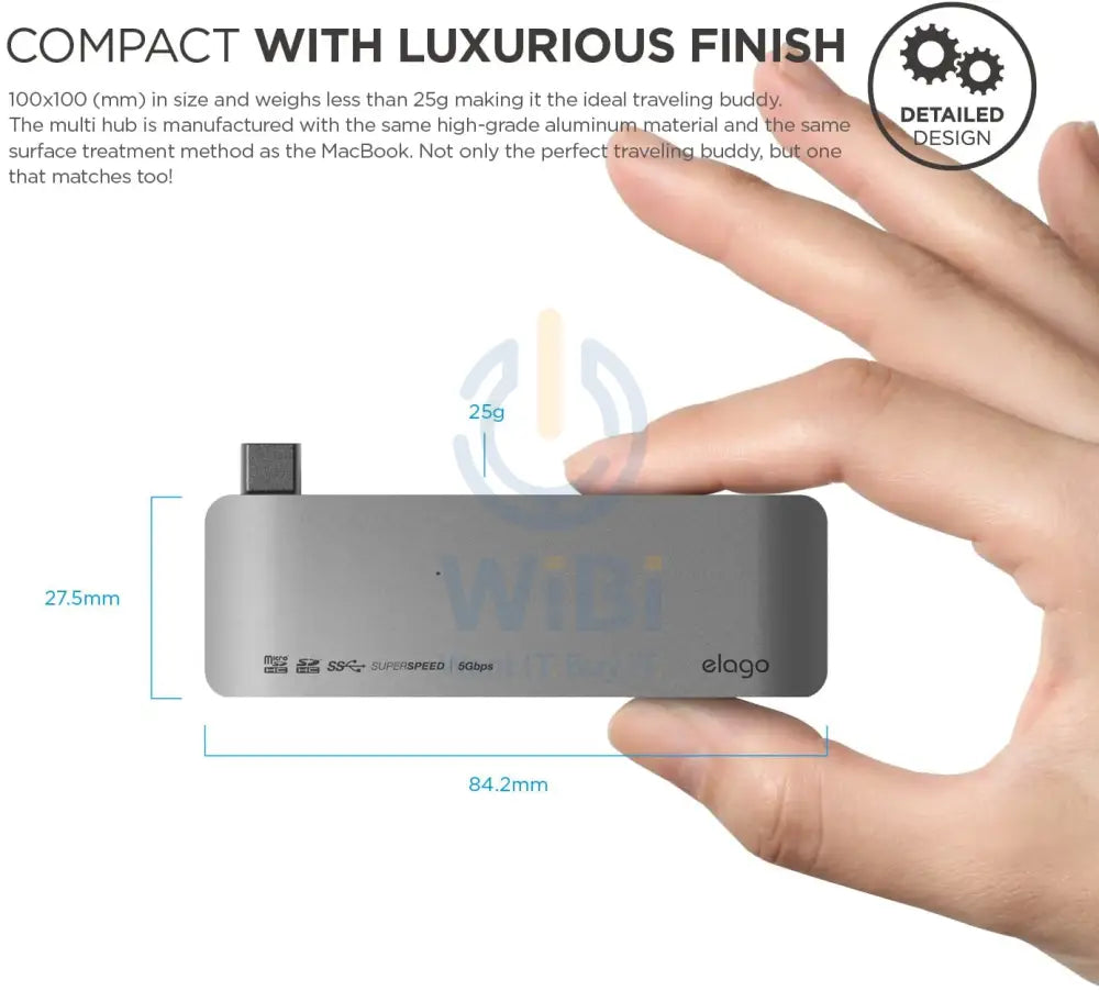 Elago Aluminum Charging Multi Hub USB-C - Space Gray Accessories > USB Hub