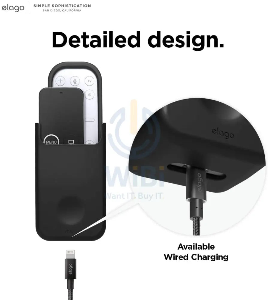 Elago Apple TV Remote Universal Holder Mount - Medium - Black - Black Accessories > Other Accessories