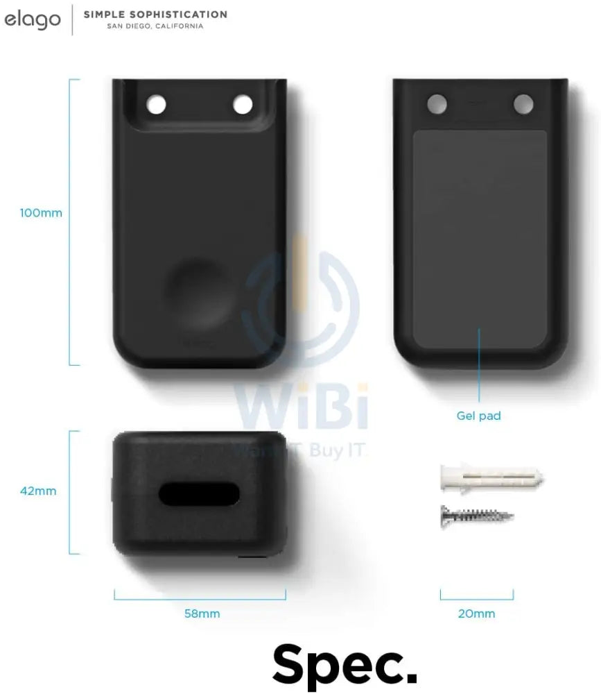 Elago Apple TV Remote Universal Holder Mount - Medium - Black - Black Accessories > Other Accessories