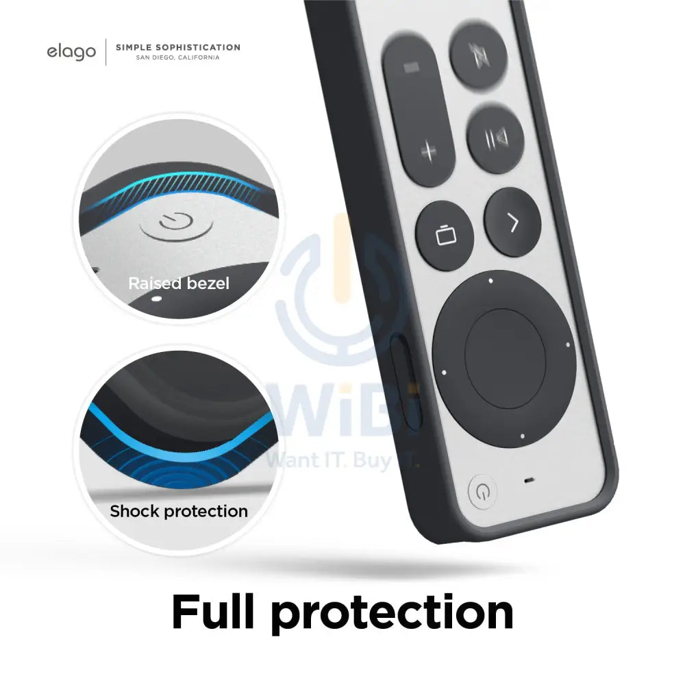 Elago Apple TV Siri Remote R4 2021 Case - Black Accessories > Mobiles & Tablets > Mobiles > Screen Protectors & Covers