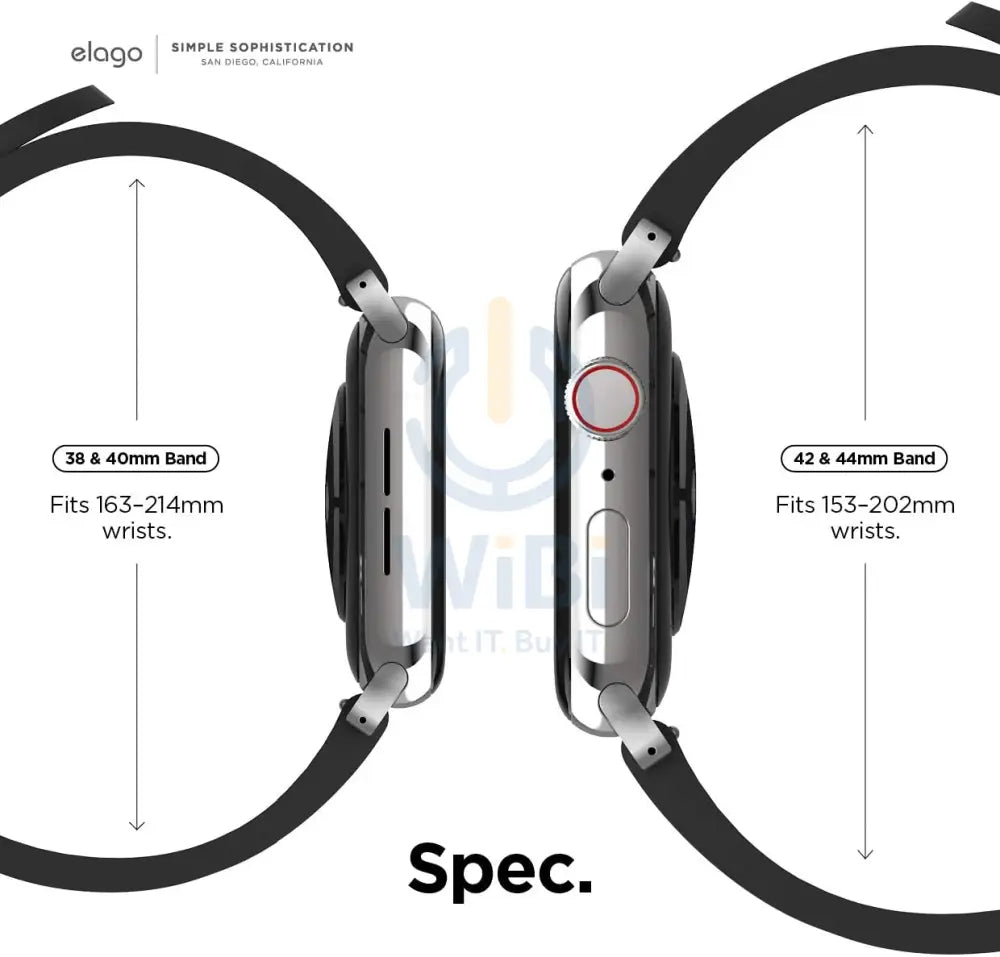 Elago Apple Watch 41/40mm Premium Fluoro Rubber Strap - Black Accessories > Smart Watches