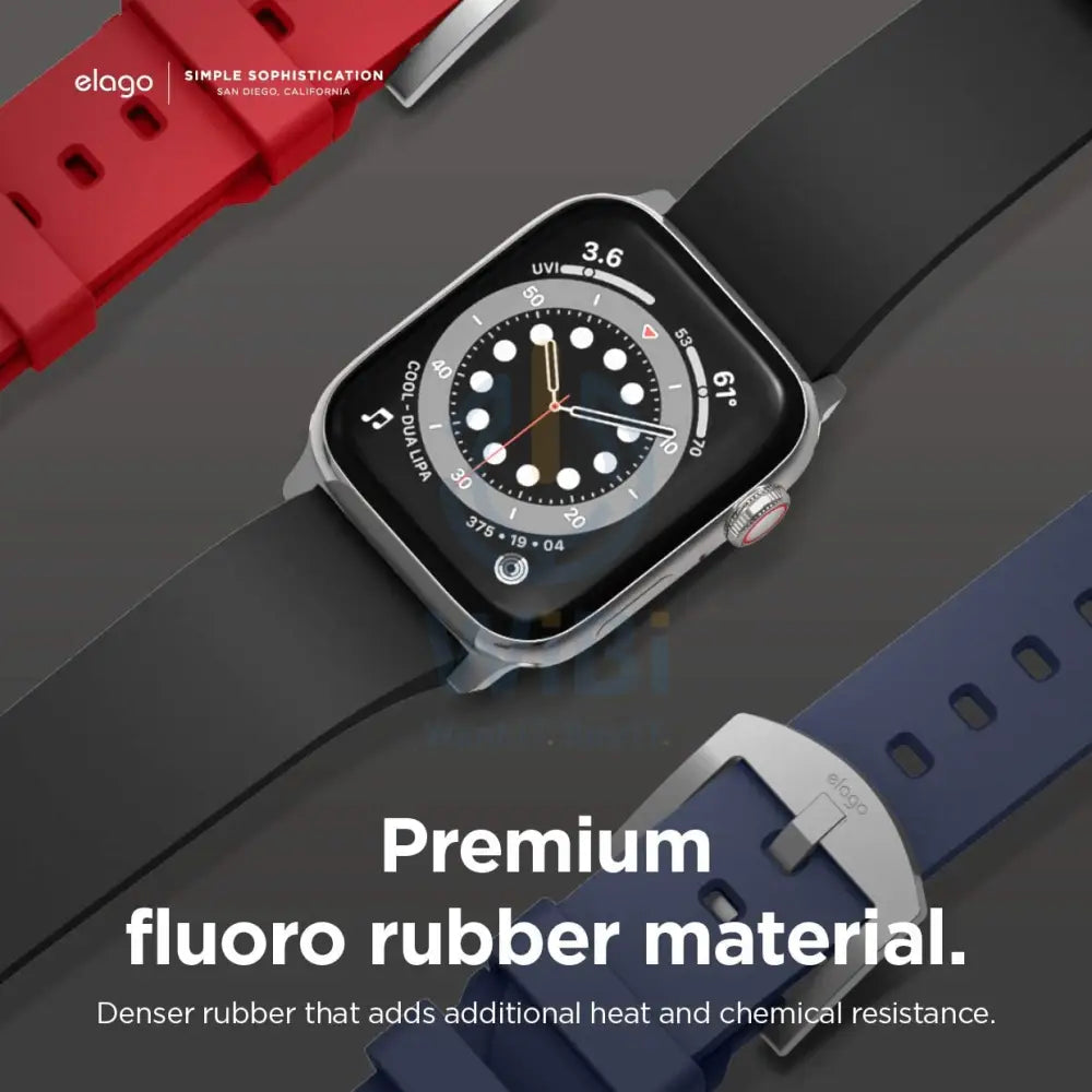 Elago Apple Watch 41/40mm Premium Fluoro Rubber Strap - Black Accessories > Smart Watches
