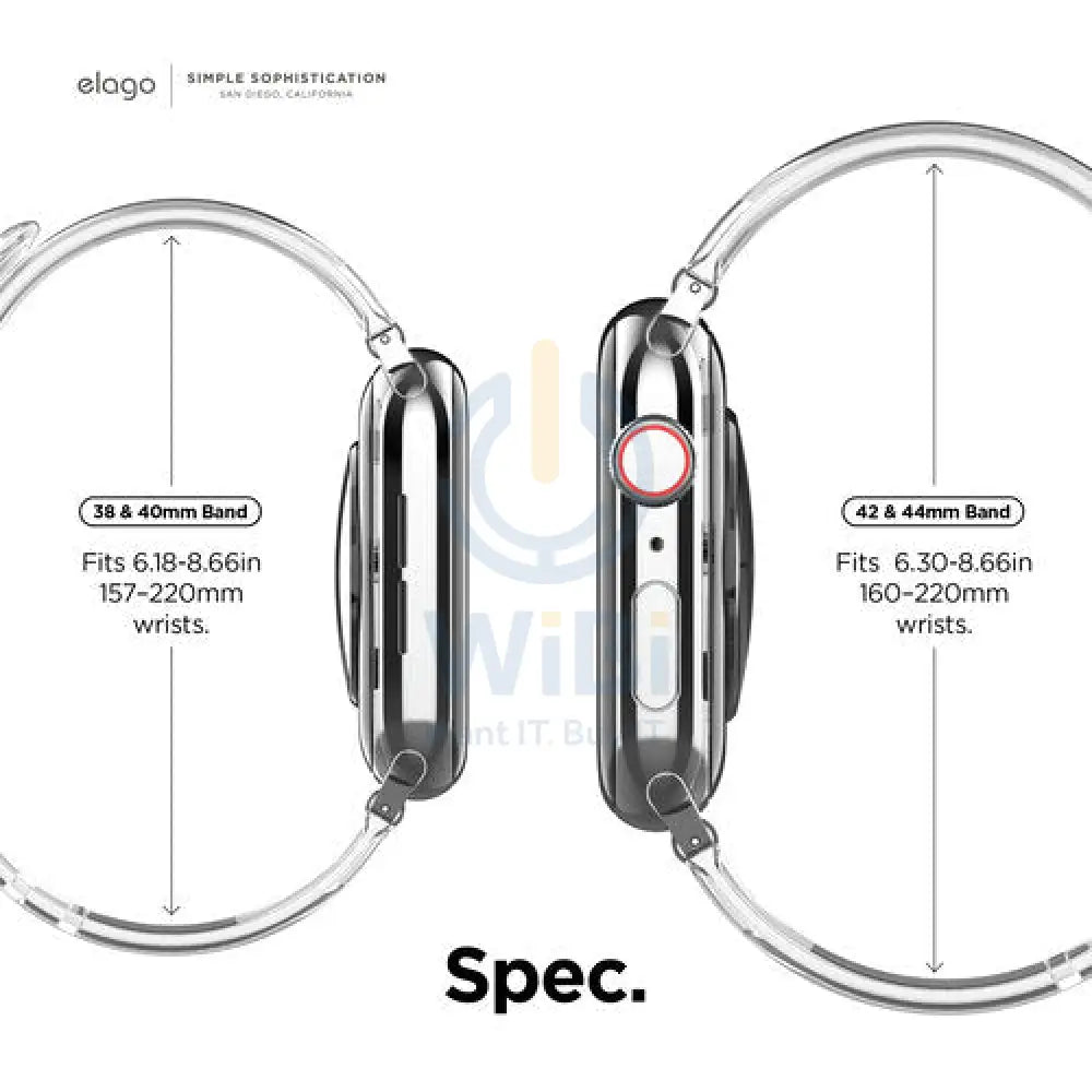 Elago Apple Watch 41mm/40mm TPU Band - Clear - Clear Accessories > Smart Watches