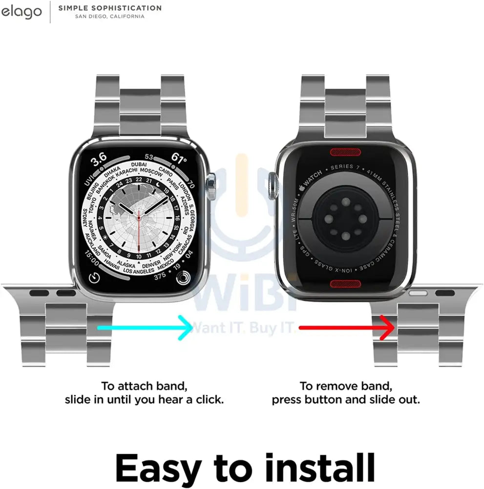 Elago Apple Watch 42/44/45mm/Ultra Metal Band - Black Accessories > Smart Watches > Straps
