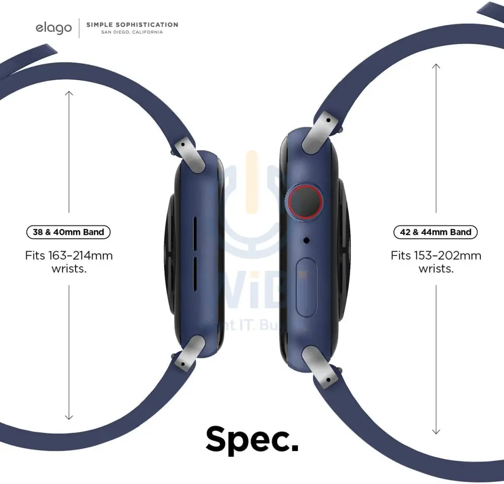 Elago Apple Watch 45/44/42mm/Ultra Premium Fluoro Rubber Strap - Jean Indigo Accessories > Smart Watches