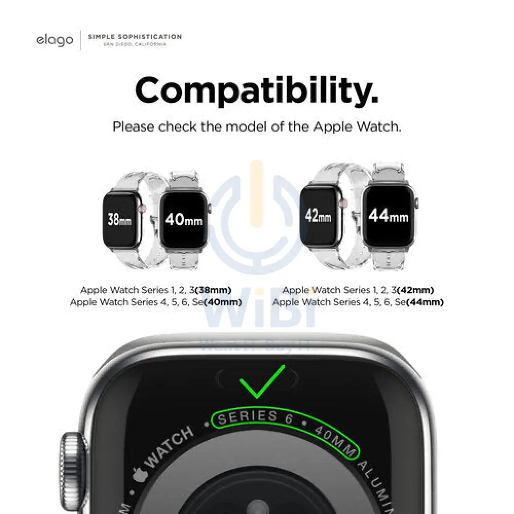 Elago Apple Watch 45mm/44mm/Ultra TPU Band - Clear - Clear Accessories > Smart Watches