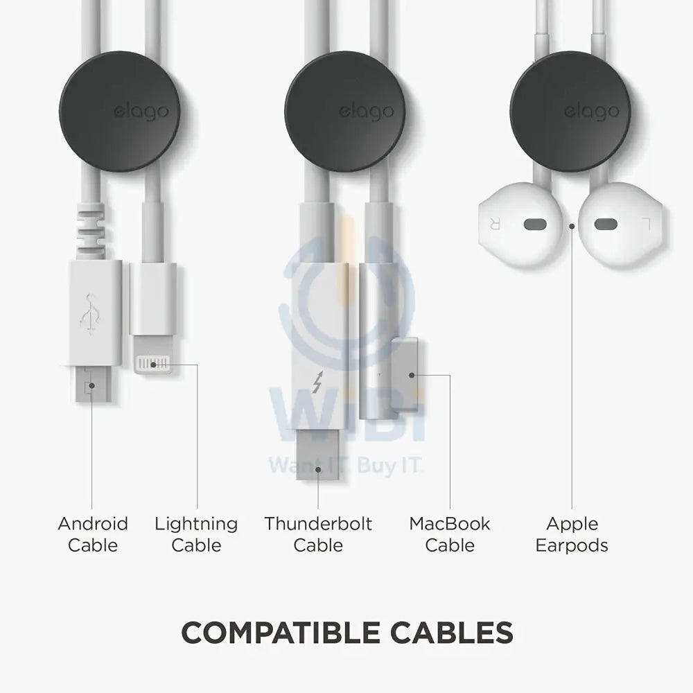 Elago Cable Management Buttons (7 pieces) - Black Accessories > Other Accessories
