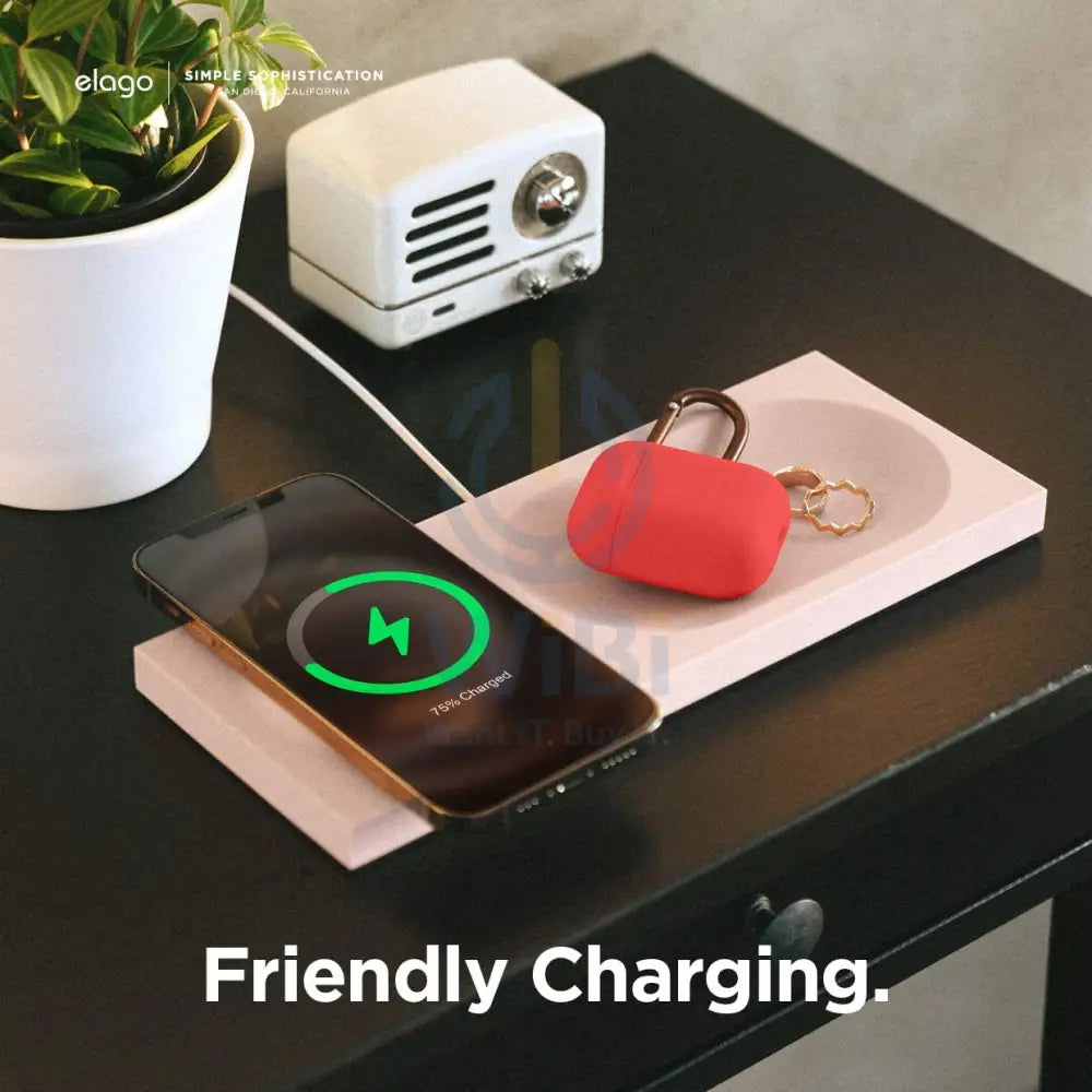 Elago Charging Tray for MagSafe - Sand Pink Accessories > Mobiles & Tablets > Mobiles > Mobile Holder / Stands