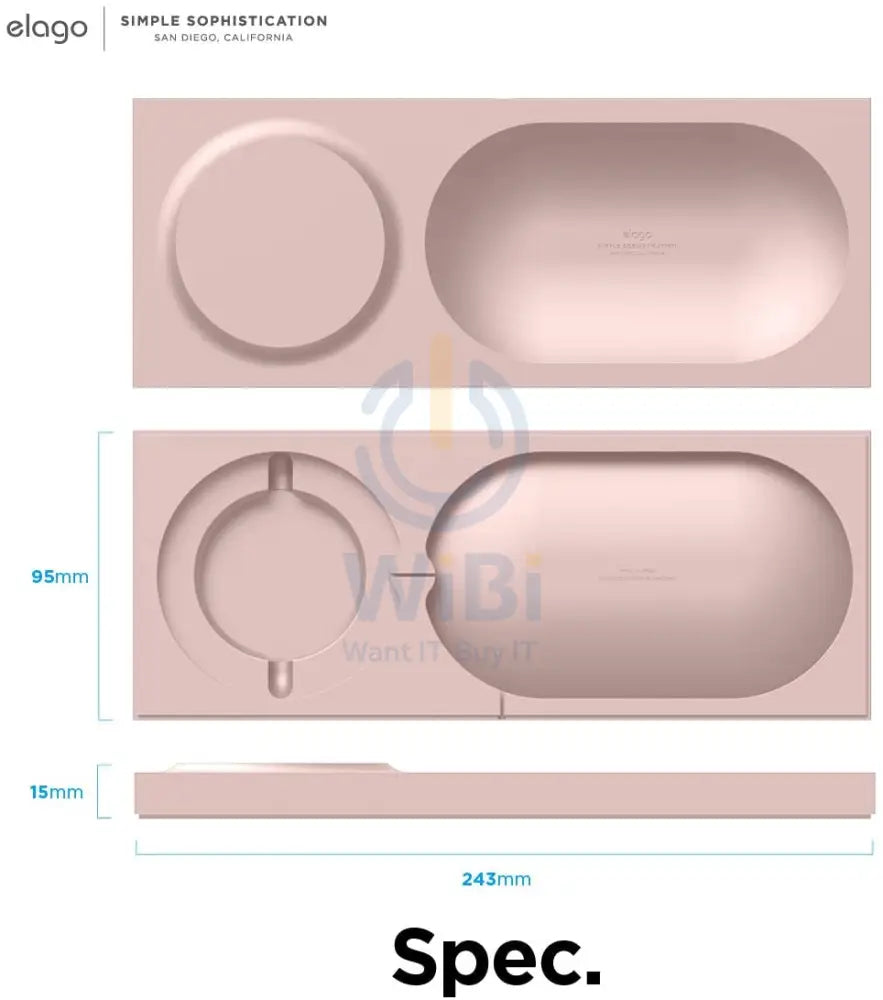 Elago Charging Tray for MagSafe - Sand Pink Accessories > Mobiles & Tablets > Mobiles > Mobile Holder / Stands