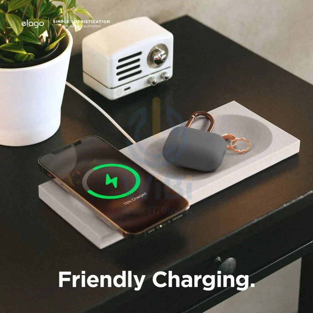 Elago Charging Tray for MagSafe - Stone Accessories > Mobiles & Tablets > Mobiles > Mobile Holder / Stands