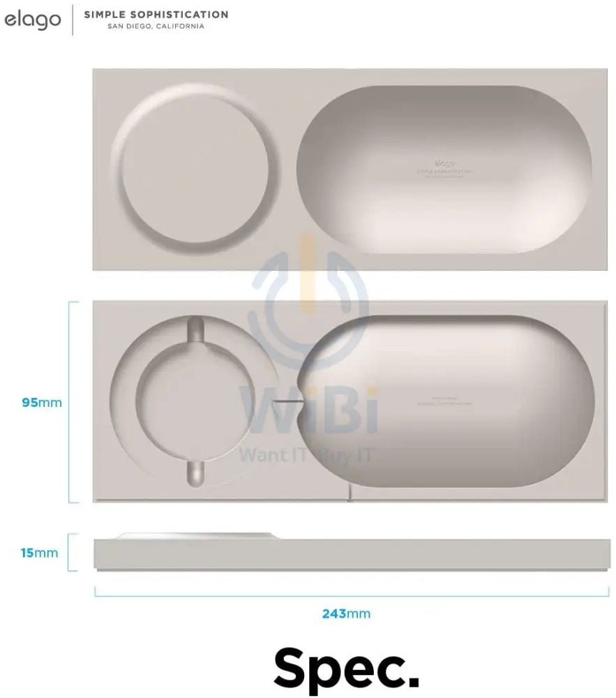 Elago Charging Tray for MagSafe - Stone Accessories > Mobiles & Tablets > Mobiles > Mobile Holder / Stands