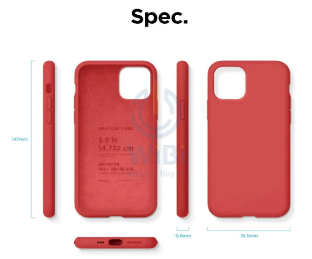 Elago iPhone 11 Pro 5.8 inch Silicone Case - Red Accessories > Mobiles & Tablets > Mobiles > Screen Protectors & Covers