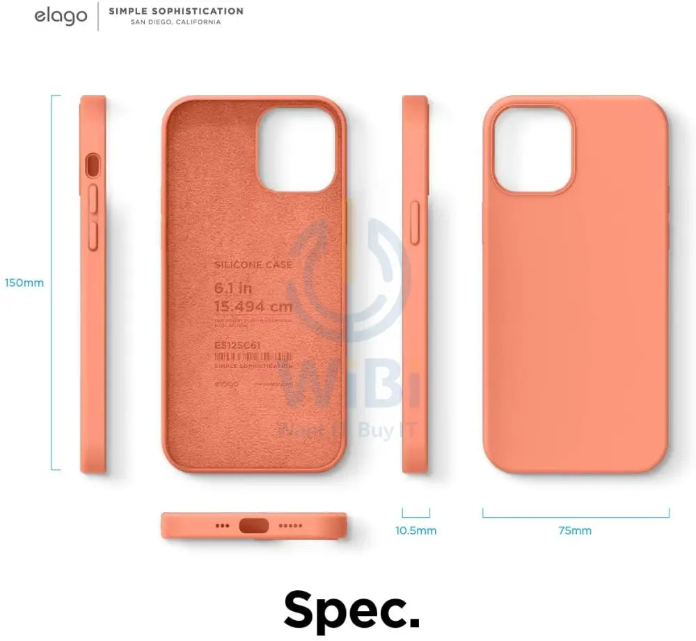 Elago iPhone 12 / iPhone 12 Pro Liquid Silicone Case - Nectarine Accessories > Mobiles & Tablets > Mobiles > Screen
