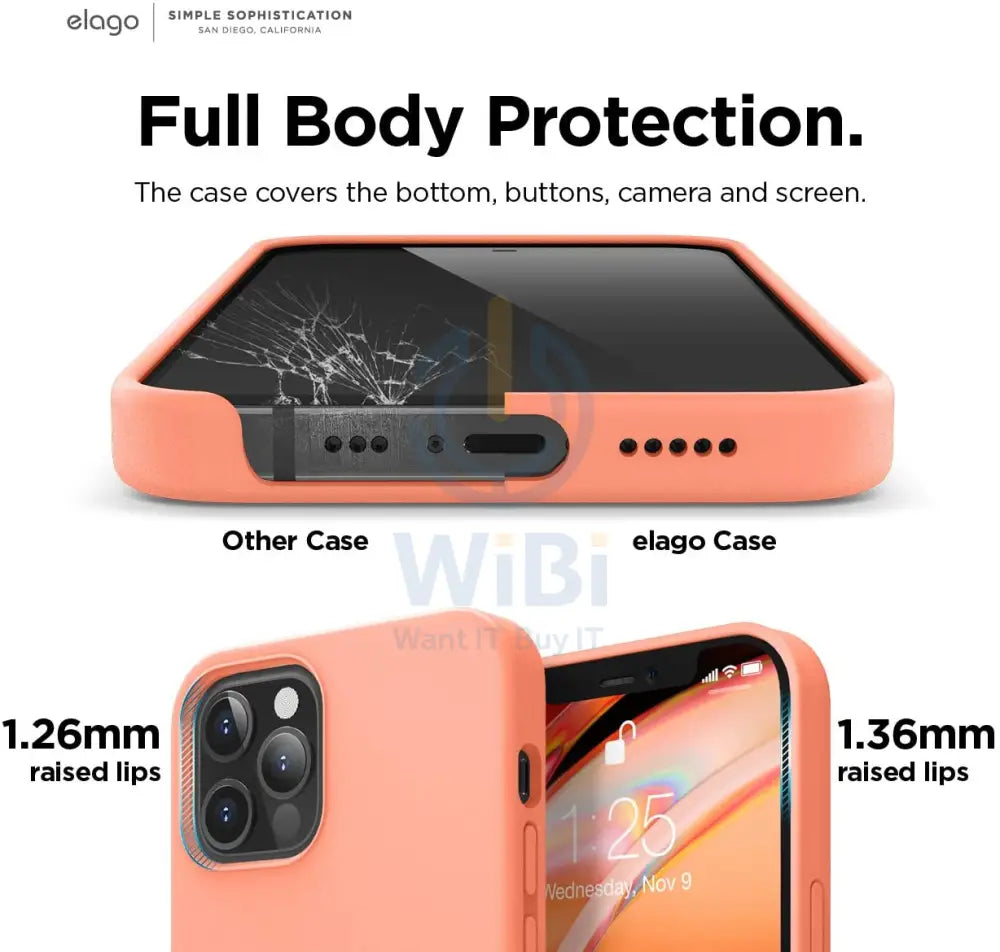 Elago iPhone 12 / iPhone 12 Pro Liquid Silicone Case - Nectarine Accessories > Mobiles & Tablets > Mobiles > Screen