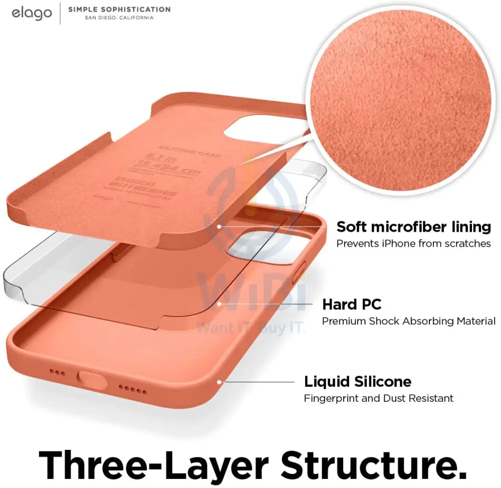 Elago iPhone 12 / iPhone 12 Pro Liquid Silicone Case - Nectarine Accessories > Mobiles & Tablets > Mobiles > Screen