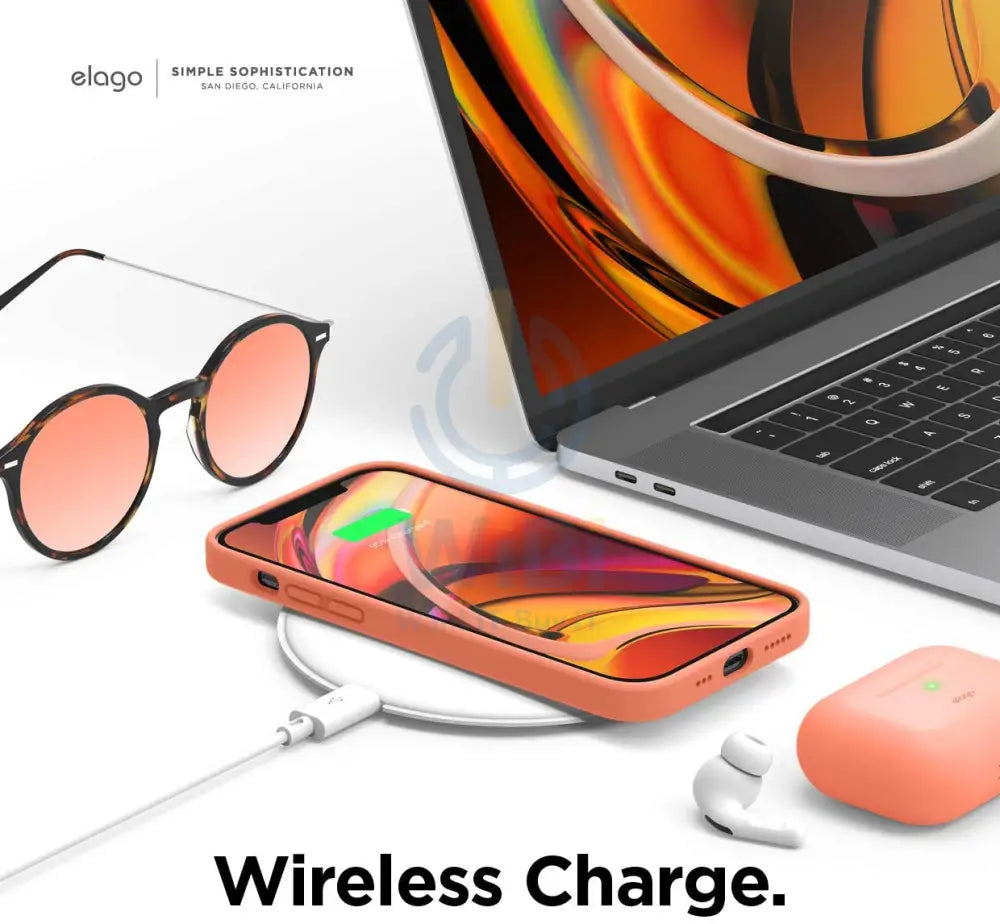 Elago iPhone 12 / iPhone 12 Pro Liquid Silicone Case - Nectarine Accessories > Mobiles & Tablets > Mobiles > Screen