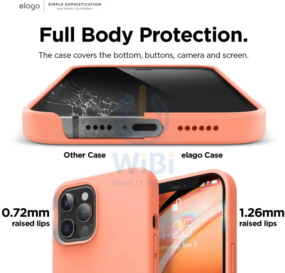 Elago iPhone 12 Pro Max Liquid Silicone Case - Nectarine Accessories > Mobiles & Tablets > Mobiles > Screen Protectors