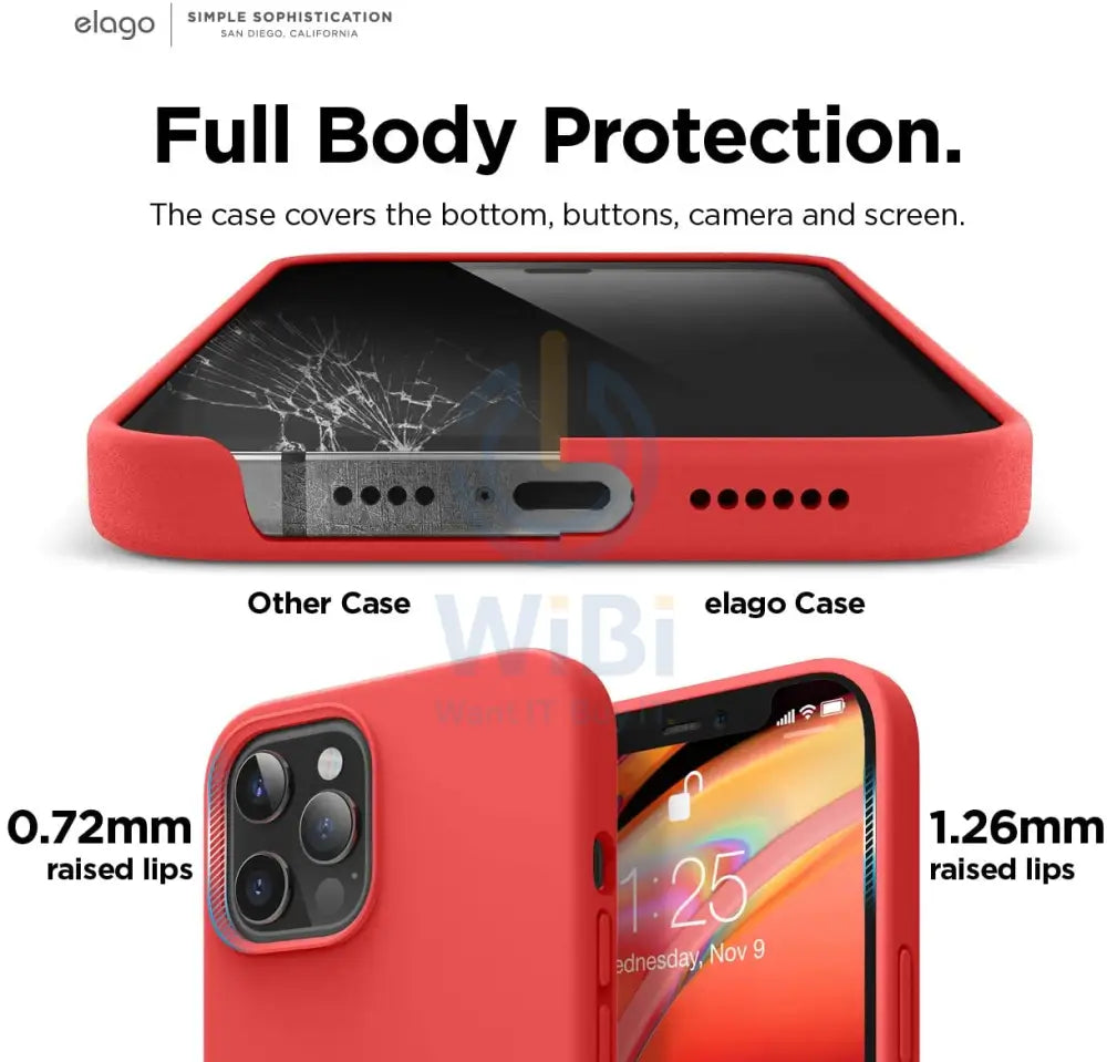 Elago iPhone 12 Pro Max Liquid Silicone Case - Red Accessories > Mobiles & Tablets > Mobiles > Screen Protectors &