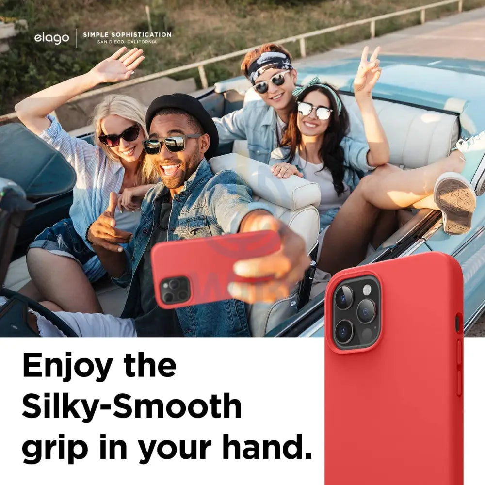 Elago iPhone 12 Pro Max Liquid Silicone Case - Red Accessories > Mobiles & Tablets > Mobiles > Screen Protectors &