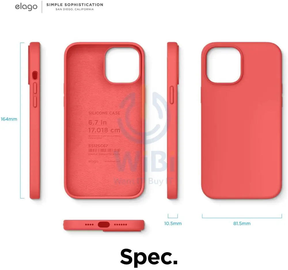 Elago iPhone 12 Pro Max Liquid Silicone Case - Red Accessories > Mobiles & Tablets > Mobiles > Screen Protectors &