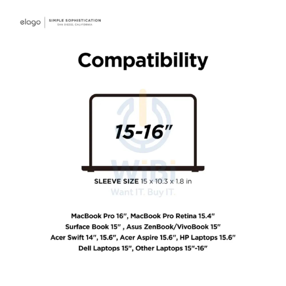 Elago Laptop 15’’ - 16’’ Pocket Sleeve - Dark Grey Accessories > Bag