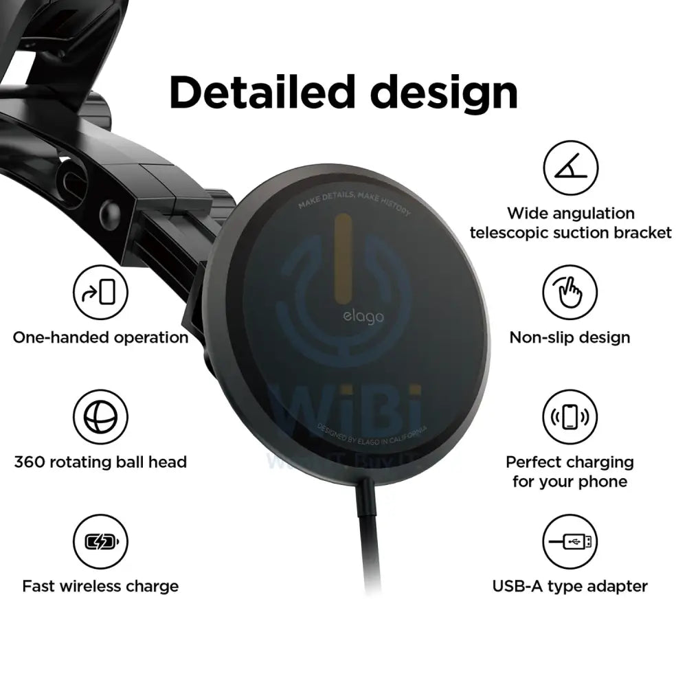 Elago M Car MagSafe Charger Phone Mount - Dark Grey - Dark Grey Accessories > Mobiles & Tablets