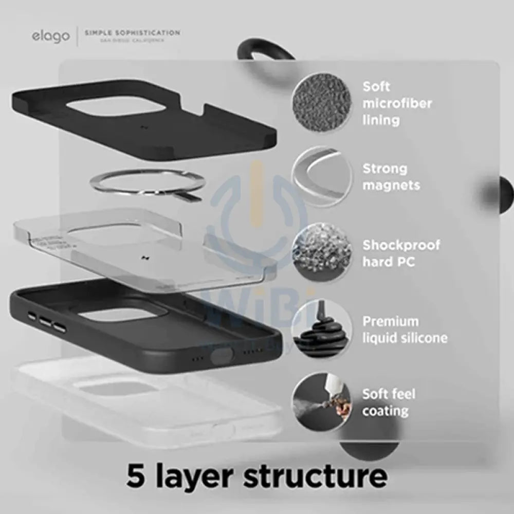 Elago MagSafe Magnetic Silicone Case - Apple iPhone 15 Pro / Black Accessories > Mobiles & Tablets > Mobiles