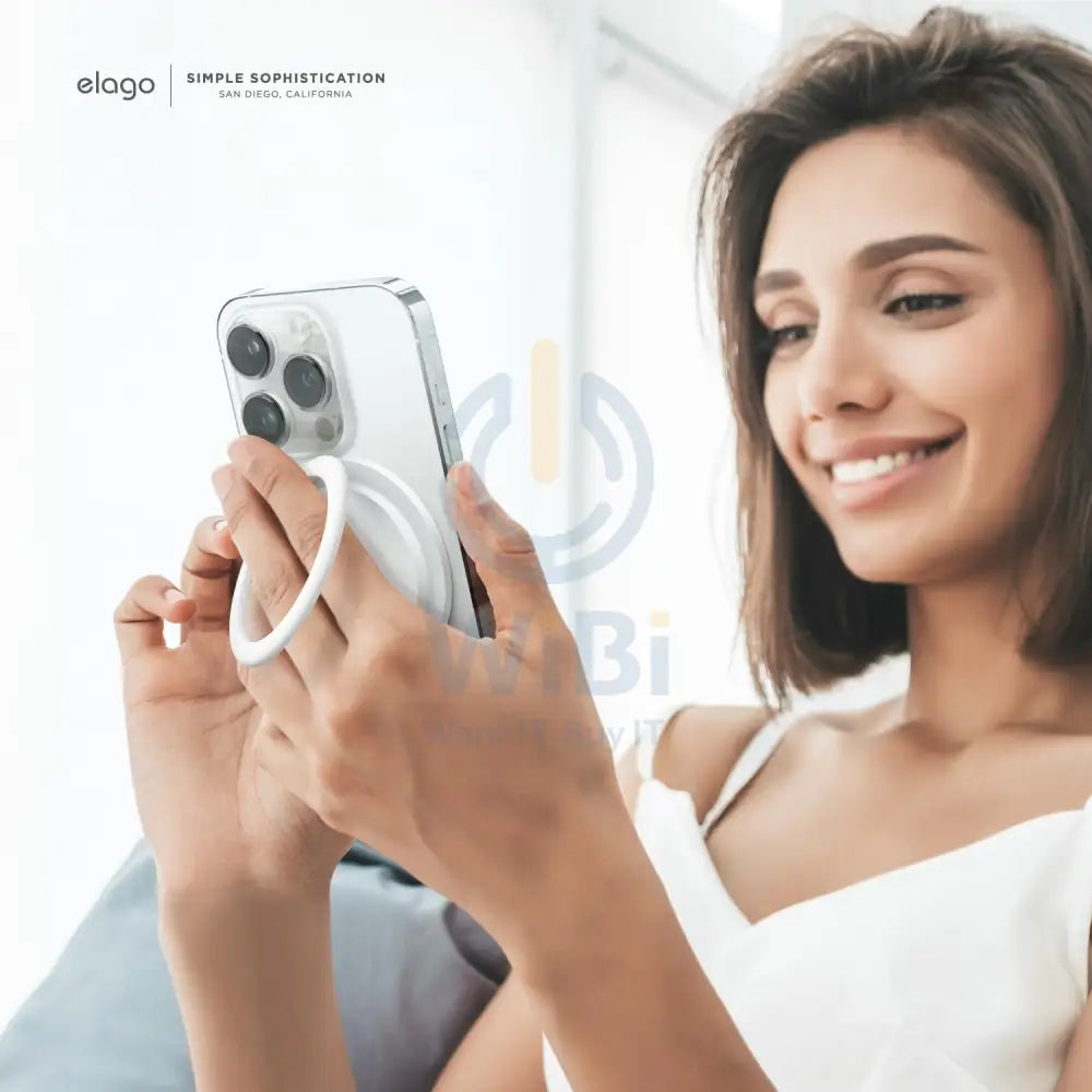Elago MagSafe Metal Ring Holder - White Accessories > Mobiles & Tablets > Mobiles > Mobile Holder / Stands