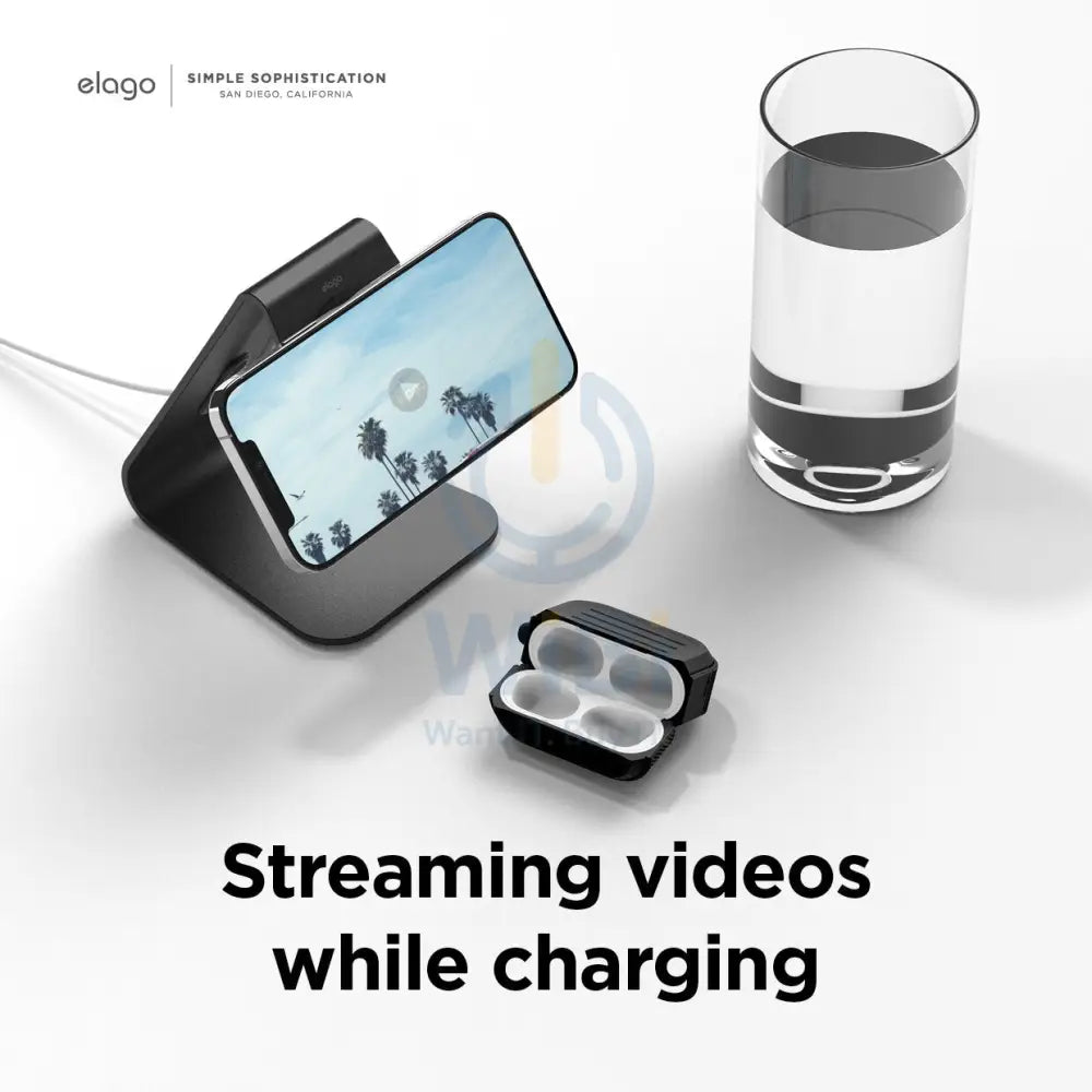 Elago MS4 Aluminum Charging Stand for MagSafe - Black Accessories > Mobiles & Tablets > Mobiles > Mobile Holder / Stands